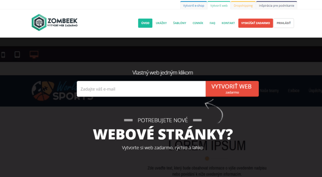 Zombeek.sk WYSIWYG editor webových stránok