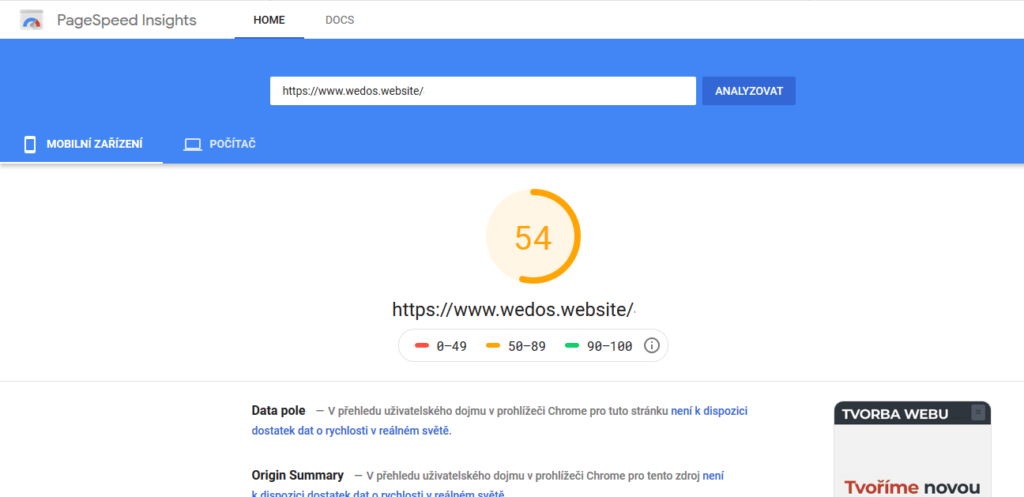 Recenzia WEDOS Website - tvorba webu - finálne webové stránky