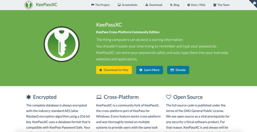 KeePassXC.org password manager