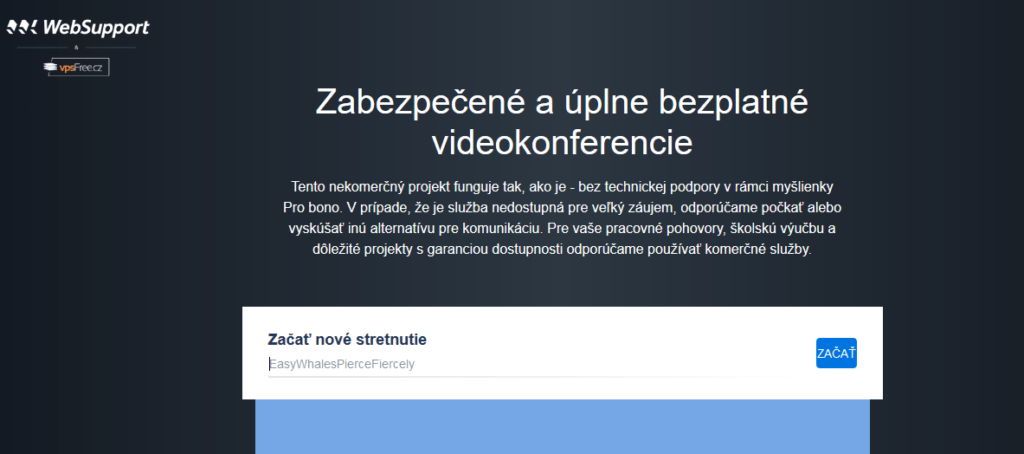 Platforma pre videokonferencie Meet.websupport.sk