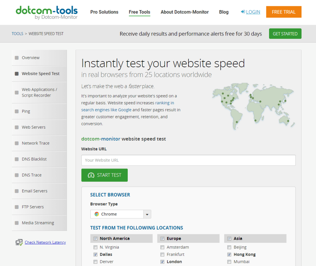 Nástroje pre weby Dotcom-tools.com aj s meraním rýchlosti stránok