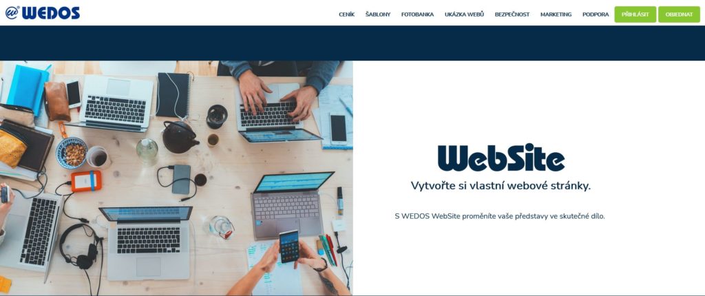 WEDOS website - WYSIWYG editor webových stránok